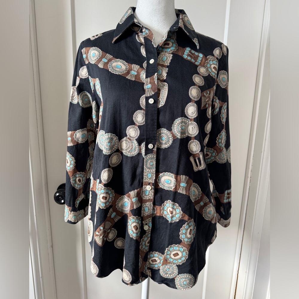 Lauren - Ralph Lauren* Buckle Belt Print Shirt
